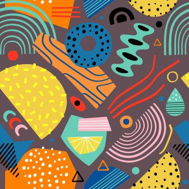 Renk soyut elementleri ile kusursuz desen - vektör illüstrasyonu, eps    