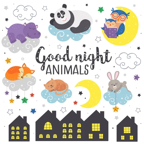 Good night animals Vector Art Stock Images | Depositphotos