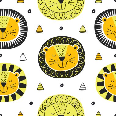 Yüzü İskandinav tarzında kusursuz desen - vektör çizimi, eps