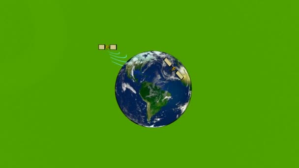 Terra con satelliti — Video Stock