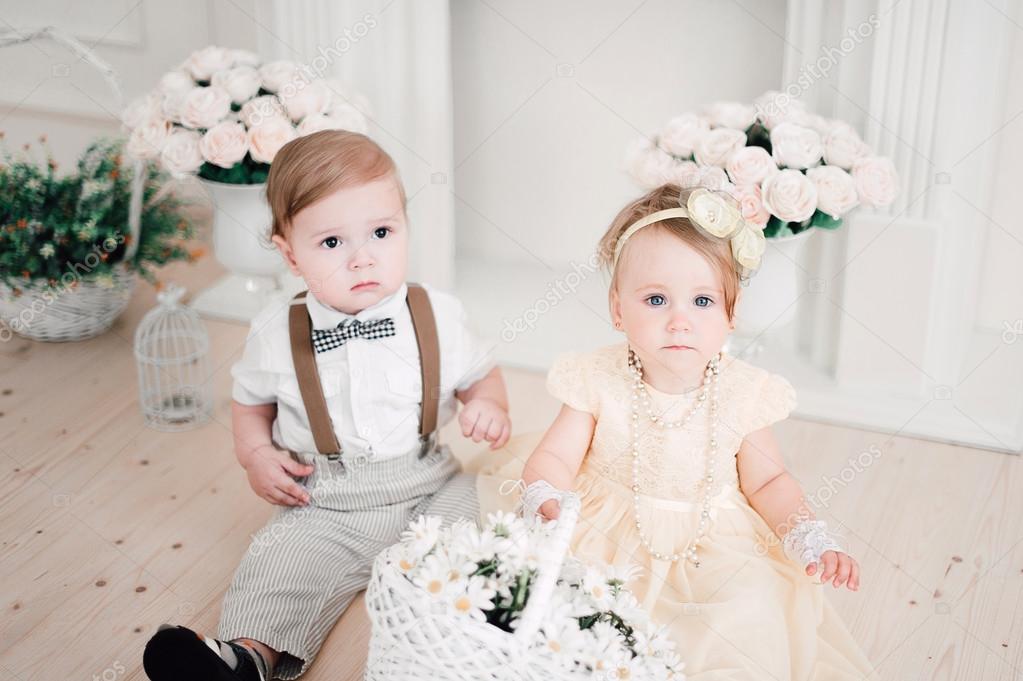 two babies wedding boy