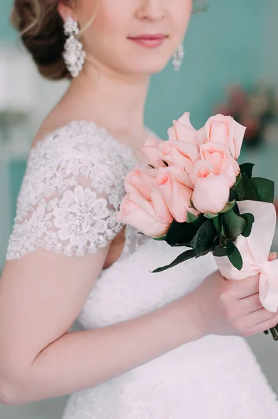 Hochzeitsstrauß, Blumen, Rosen, schöner Strauß — Stockfoto