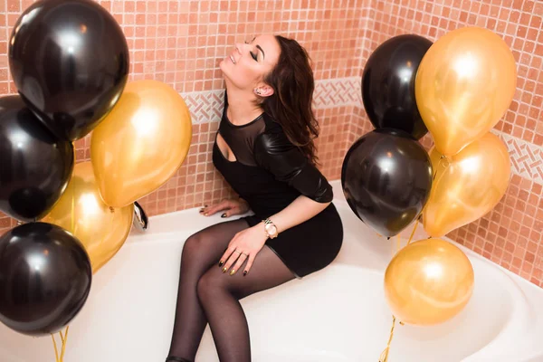 A birthday girl on her 18th birthday with baloons — Stock Photo, Image