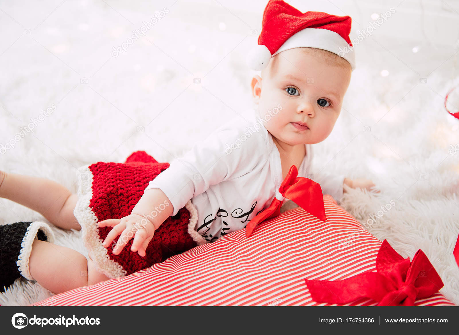 cute baby girl in red frock