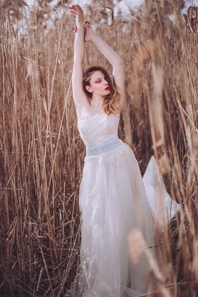 Açık havada poz güzel romantik Avrupa kız. Bahar zamanı.