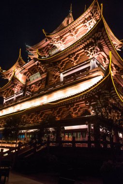 Hangzhou, Çin - 1 Ağustos 2017: Eski tarihi mimari ve müzeler. 