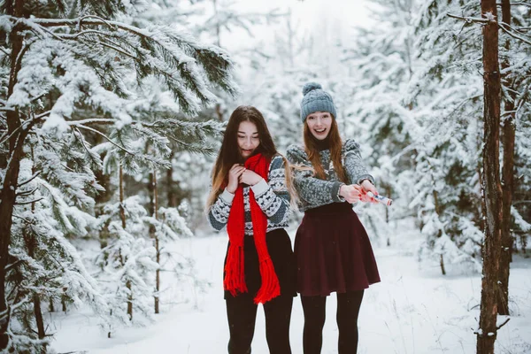 Dwie Młode Dziewczyny Hipster Hipster Close Się Moda Portret Dwóch — Zdjęcie stockowe