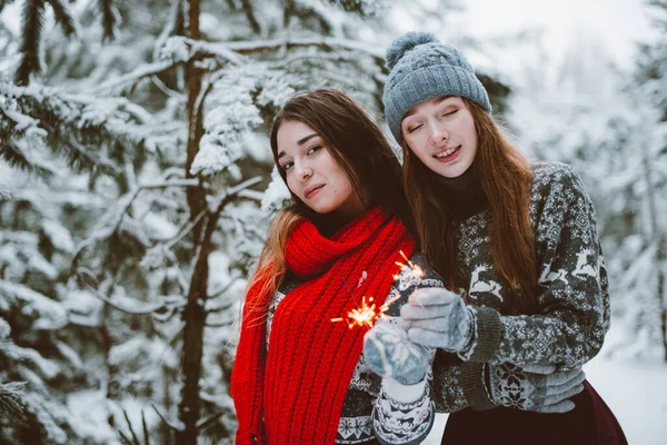 Dwie Młode Dziewczyny Hipster Hipster Close Się Moda Portret Dwóch — Zdjęcie stockowe