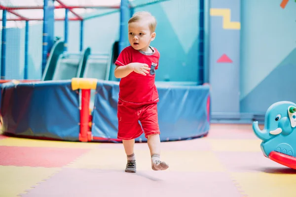 Happy Laughing Boy Years Old Having Fun Ball Pit Birthday — Stock Photo, Image