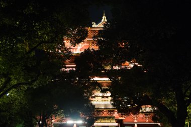 Hangzhou, Çin - 1 Ağustos 2017: Eski tarihi mimari ve müzeler. 