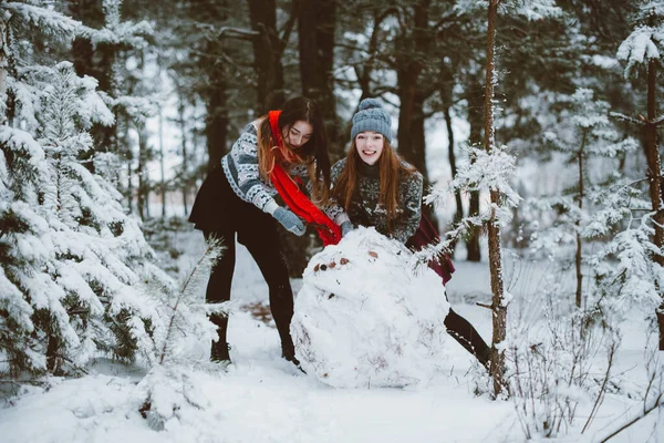 Dva Mladí Teenageři Hipster Dívka Přátelé Společně Close Módní Portrét — Stock fotografie