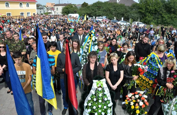 Chortkiv Ternopil Ukraine September 2014 Residents Chortkiv Last Journey Escorted — Stock Photo, Image