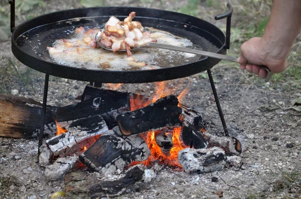 Preparation myasnyh and other dishes on fire_2 — Stock Photo, Image