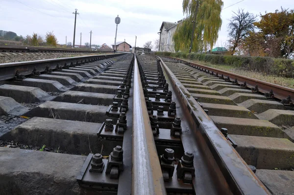 Eisenbahngleise und Schwellen _ 4 — Stockfoto