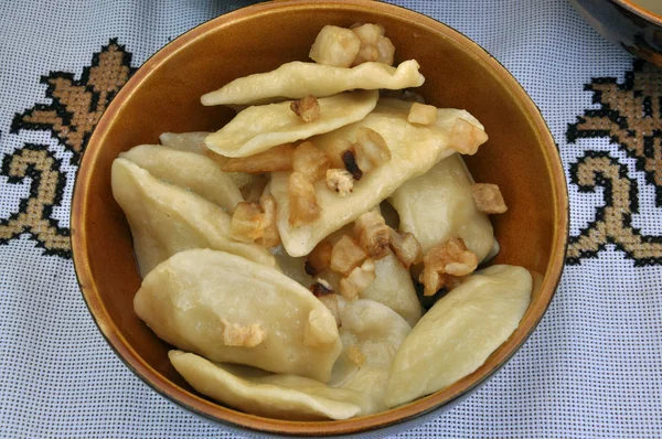 Albóndigas ucranianas con patatas y chicharrones — Foto de Stock