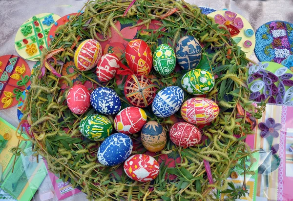 Composición con huevos de Pascua —  Fotos de Stock