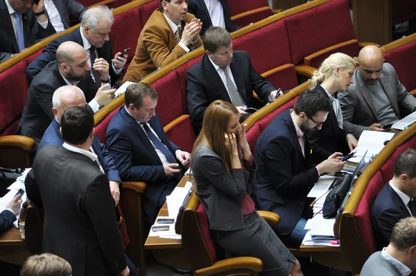 W sali sesji Rady Najwyższej Ukrainy — Zdjęcie stockowe