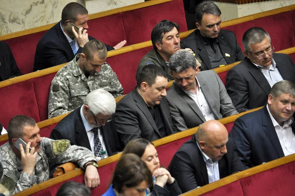 W sali sesji Rady Najwyższej Ukrainy — Zdjęcie stockowe