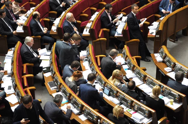 W sali sesji Rady Najwyższej Ukrainy — Zdjęcie stockowe