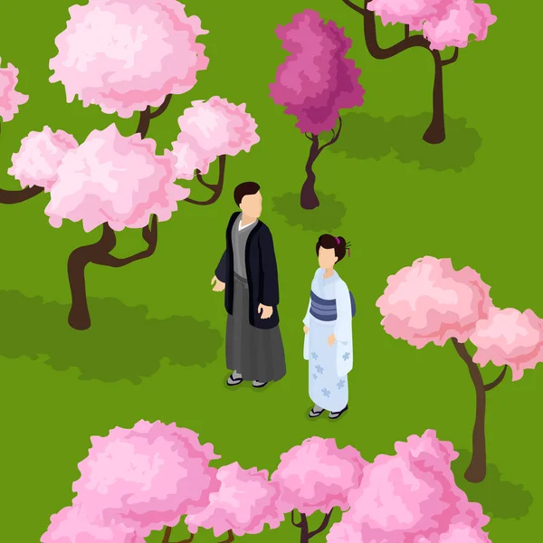 Sakura hanami japanese — 스톡 벡터