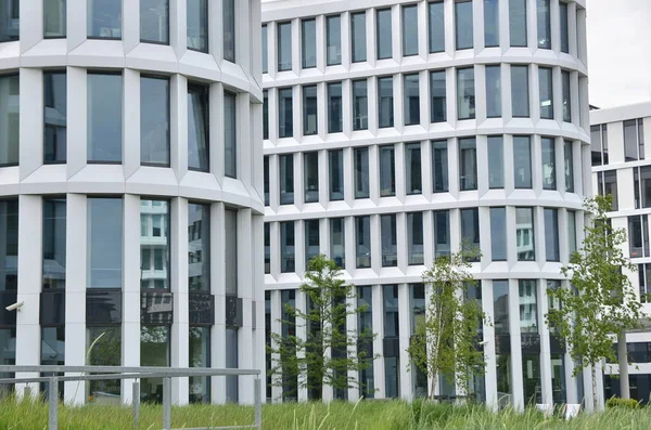 Сочетание Зеленых Зон Современной Архитектуры Творческом Бизнес Комплексе Варшавы — стоковое фото