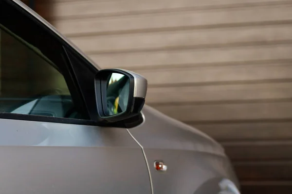 Front Part Car Parked Front Garage Door Royalty Free Stock Photos