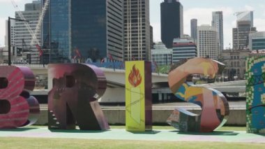 Queensland 'in güney kıyısında G20 Brisbane rengarenk mektuplarının sabah tavası