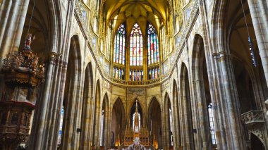 Prag, Çek Cumhuriyeti - 10 Ekim 2017: Prag 'daki St. Vitus Katedrali