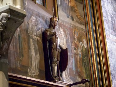 PRAG, CZECH Cumhuriyet - 10 Ekim 2017: Prag Şatosu 'ndaki St. Wenceslas Kilisesi' nin kapanışı