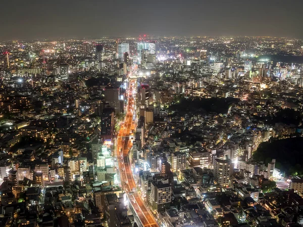 Nachtansicht der Schnellstraße Route 3 in Tokio — Stockfoto