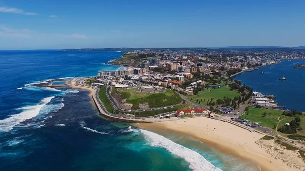 Drone aerial fly by shot of fort scratchley in newcastle — Stock Photo, Image