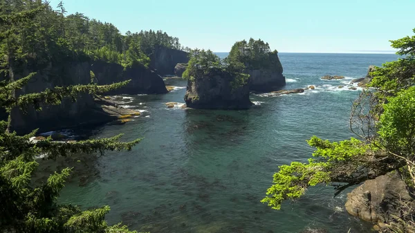 Morning view of sea stacks at cape flattery in the olympic np — Stock Photo, Image