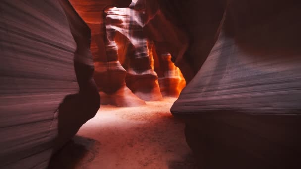 阿里佐纳上羚羊峡谷墙壁的镜头 — 图库视频影像