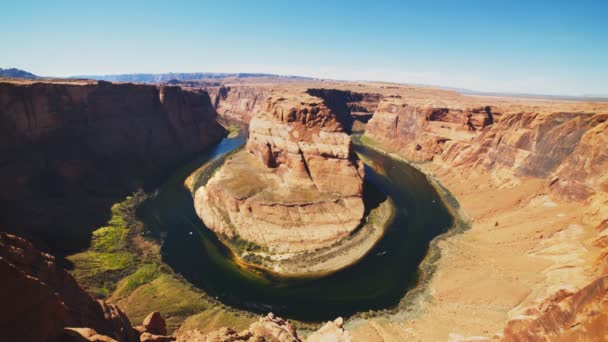 Vista amplia de la curva de herradura cerca de página, az — Vídeos de Stock