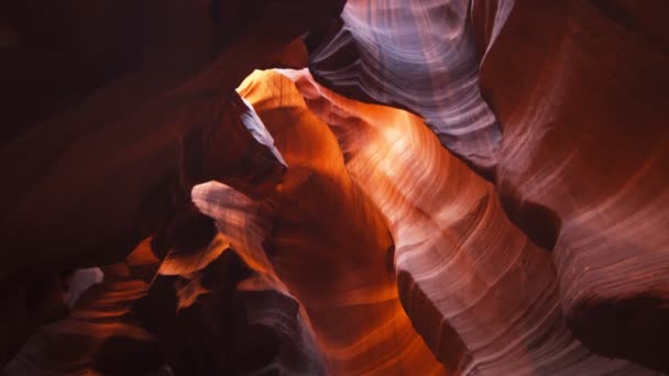 上層のアンテロープ峡谷の天井のショット — ストック動画