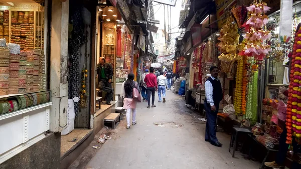 印度德里- 2019年3月11日：在昌迪乔克区的一条小巷中散步 — 图库照片