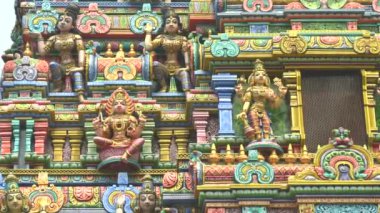 Bangkok 'taki Hindu Sri Maha Mariamman Tapınağı' ndaki oymalar.