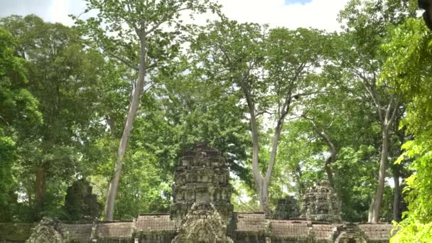 Ingresso gopura alle rovine di ta prohm vicino angkor wat — Video Stock