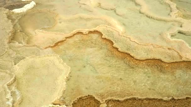 Overhead view of terraces at mammoth hot springs, yellowstone — Stock Video