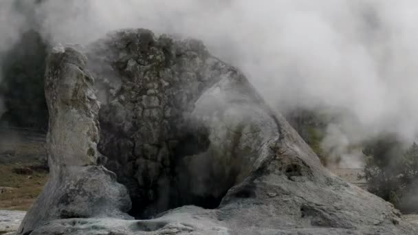 Primer plano de géiser gigante en yellowstone — Vídeos de Stock