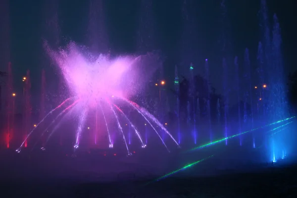 Color fountain show — Stock Photo, Image