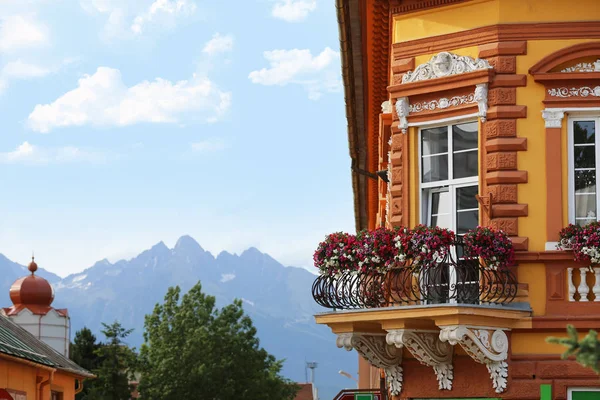 Ornate balcony in Poprad — Stock Photo, Image