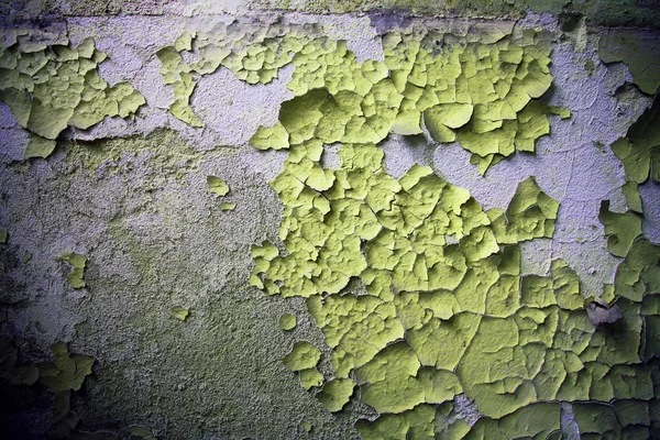 Oude Vernietigd Kleurrijke Verf Muur — Stockfoto