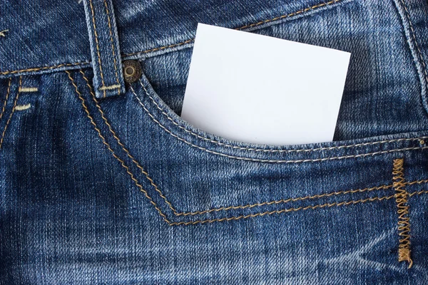 Paper in blue jeans pocket Stock Photo