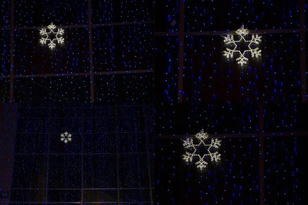 Snowflake christmas illumination — Stock Photo, Image