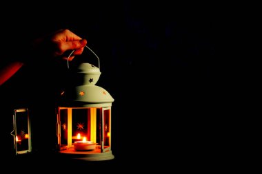 güzel dekorasyon fener ya da mum tutucu beyaz demir