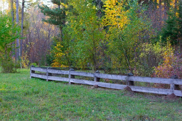Holzzaun in einem Park — Stockfoto