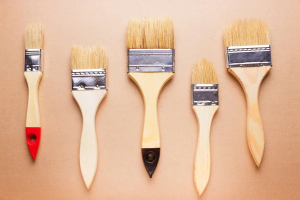 New different size paintbrushes — Stock Photo, Image