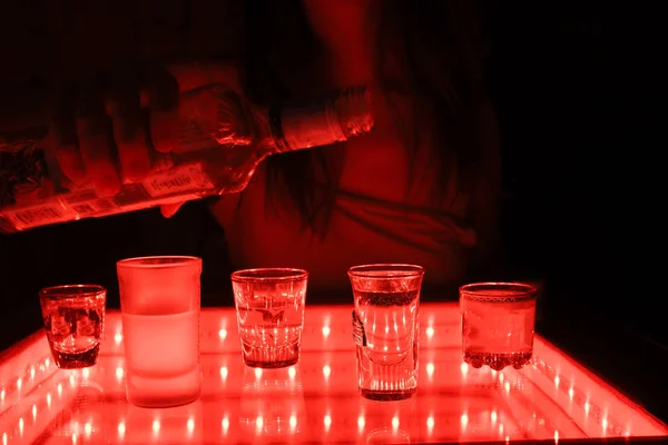 Woman work as a barmen — Stock Photo, Image