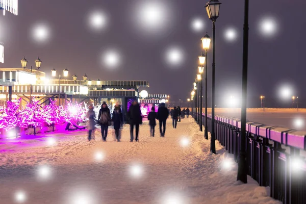 gece kış manzarası